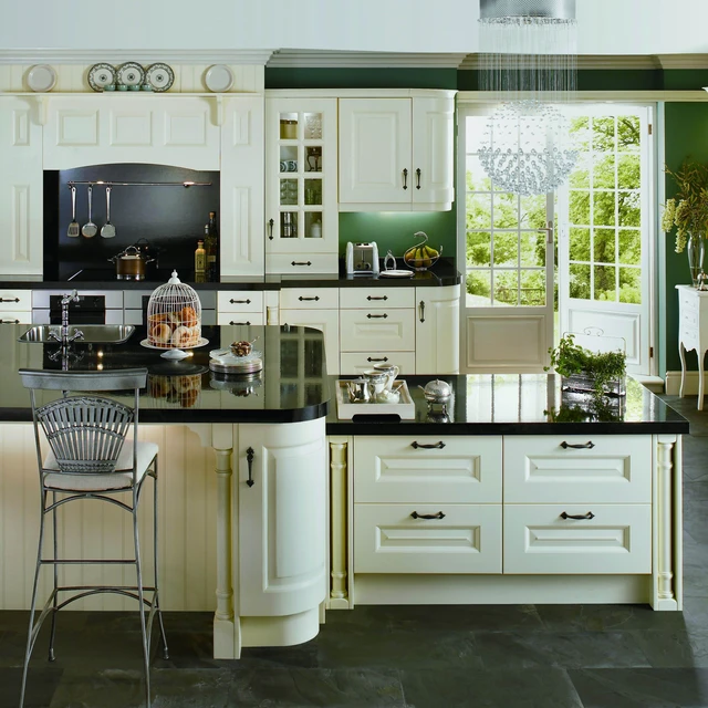 white and green kitchen