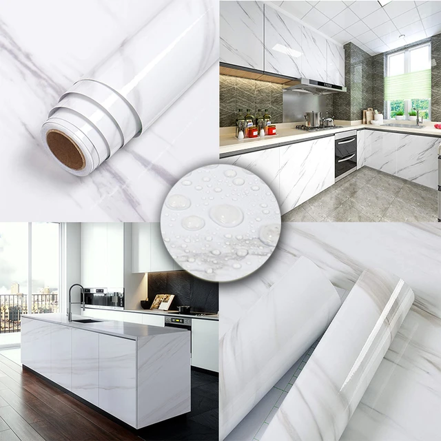 white marble kitchen