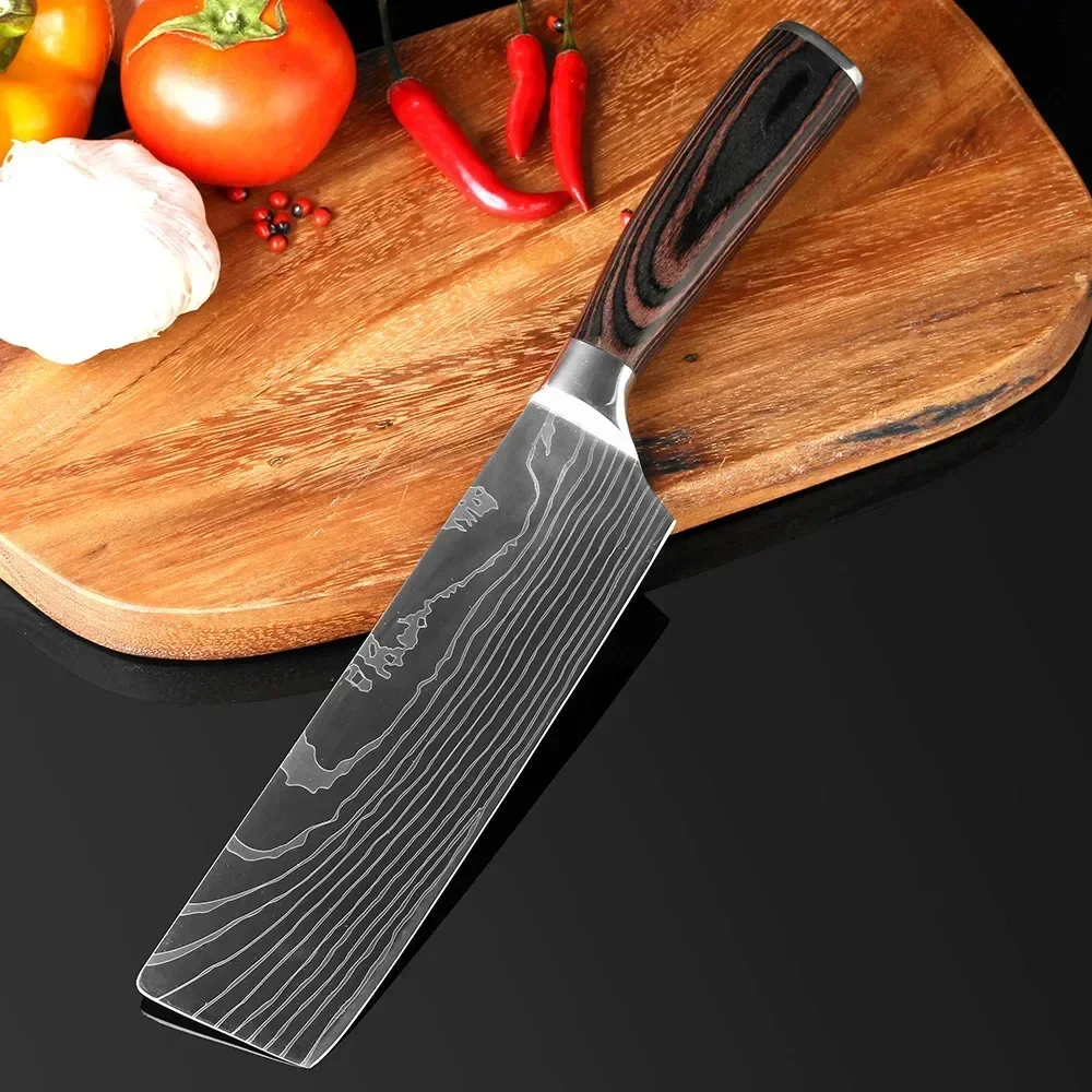 damascus kitchen knife set