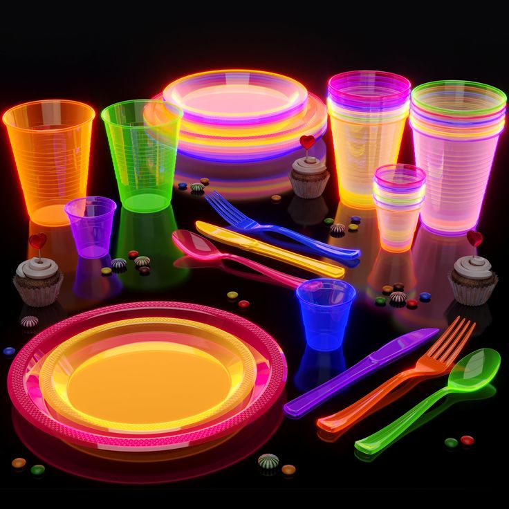 80s party tableware