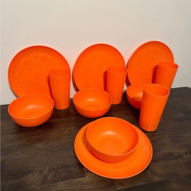 orange tableware set