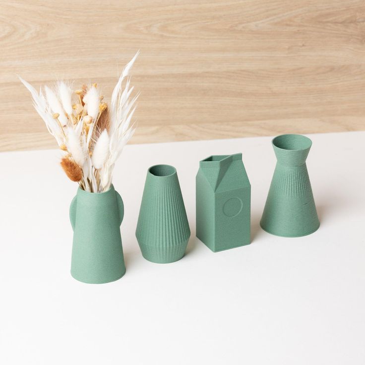 Small green vases