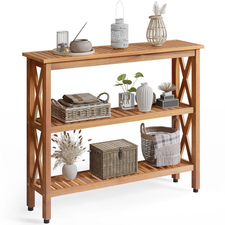 wood vase stand